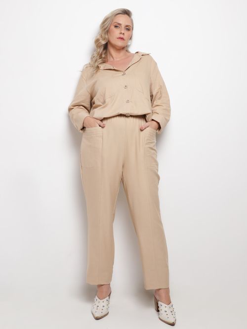 Calça Alfaiataria Reta Feminina BEGE