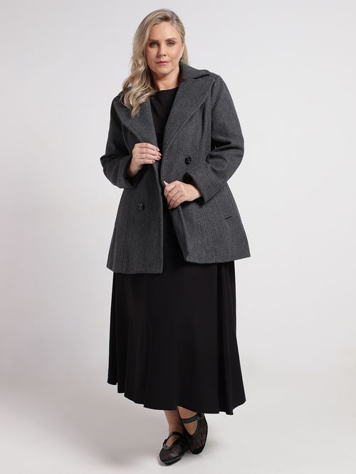 Casaco Alongado Plus Size Feminino CINZA