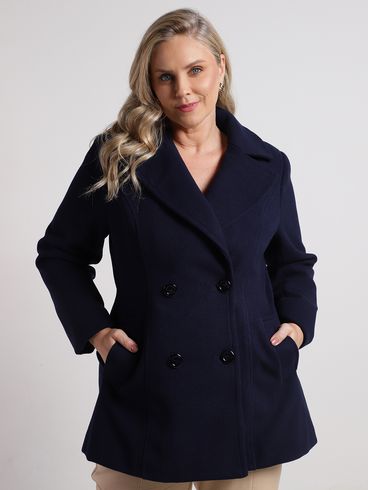 Casaco Alongado Plus Size Feminino MARINHO