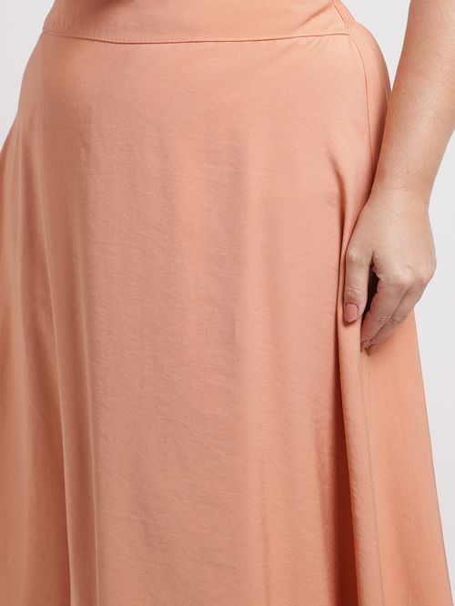 Saia Alfaiataria Midi Plus Size Feminina COBRE