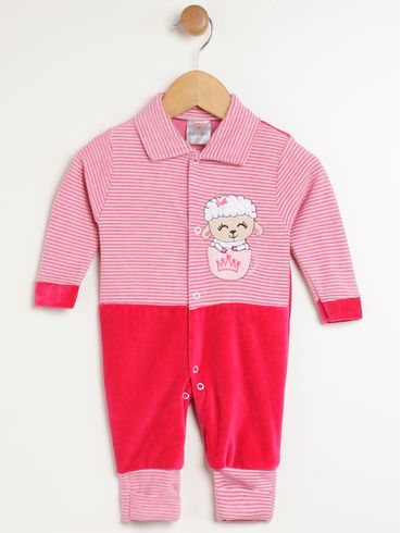 Macacão Plush Infantil Para Bebê - PINK