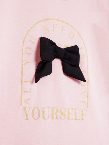 Blusa Manga Longa Laço Infantil Para Menina - ROSA