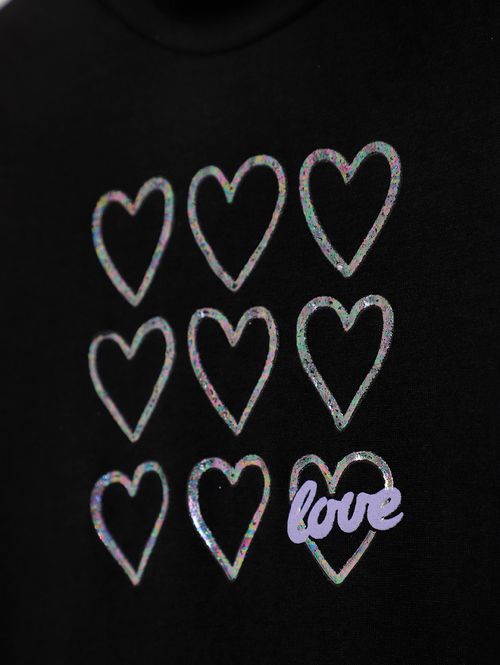 Blusa Manga Longa Infantil Para Menina - PRETO