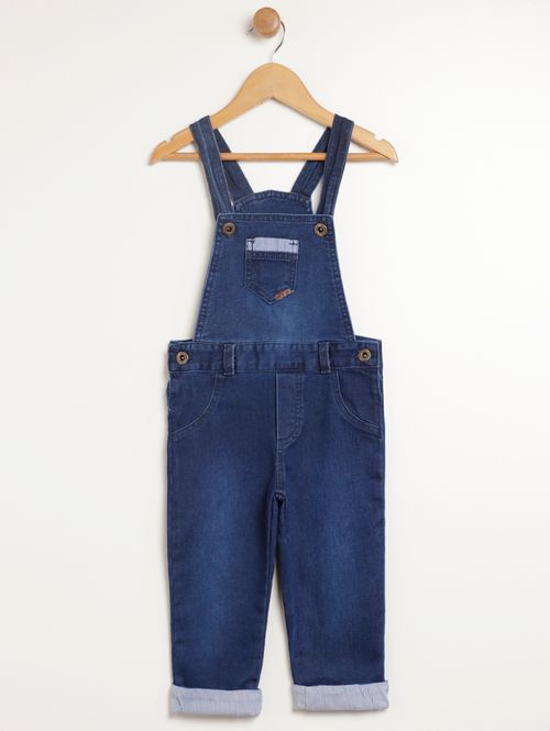 Jardineira Jeans Infantil Para Menino - AZUL