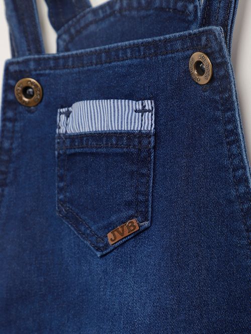 Jardineira Jeans Infantil Para Menino - AZUL