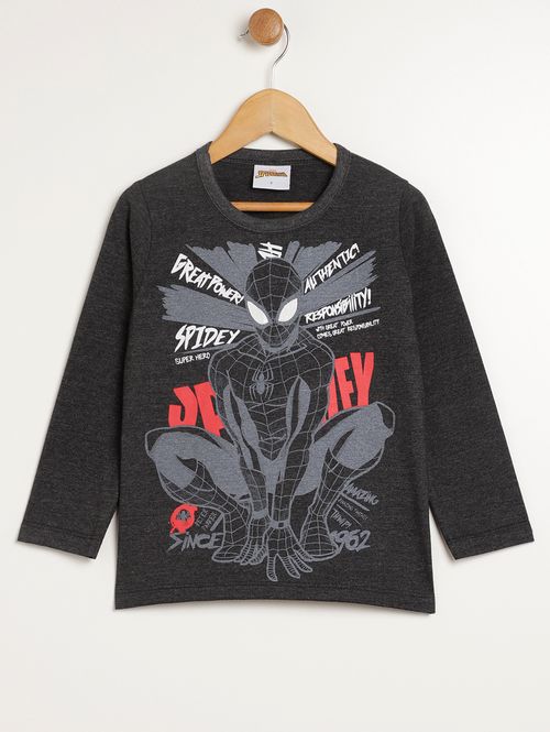 Camiseta Homem Aranha Infantil Para Menino - PRETO