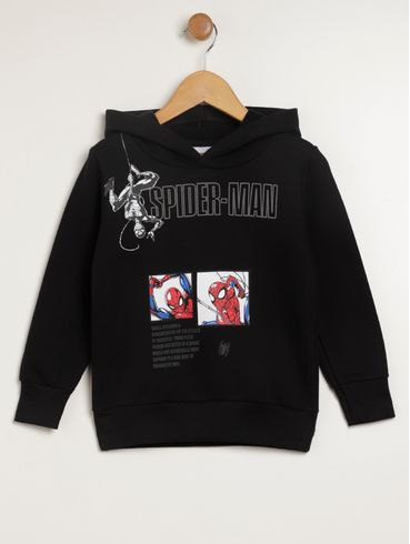 Moletom Spider Man Infantil Para Menino - PRETO