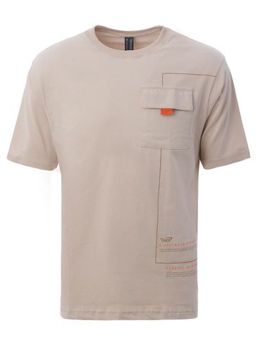 Camiseta Oversized Manga Curta Masculina BEGE