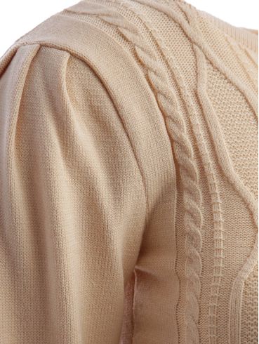 Blusa Tricot Manga Bufante Feminina AREIA