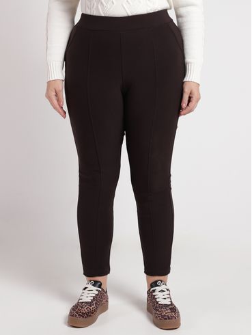 Calça Reta Plus Size Feminina CAFE