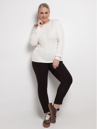 Calça Reta Plus Size Feminina CAFE