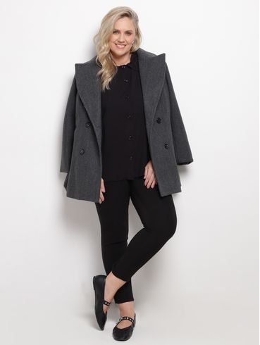 Calça Reta Plus Size Feminina PRETO