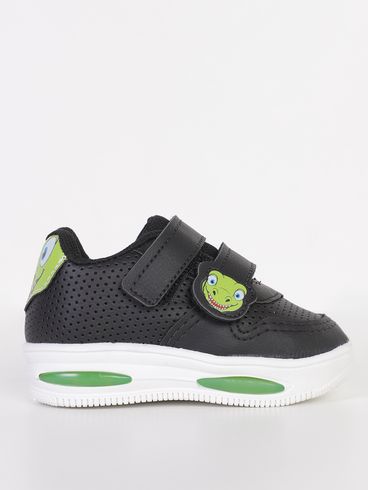 Tênis Dino Led Infantil Para Menino - PRETO/VERDE