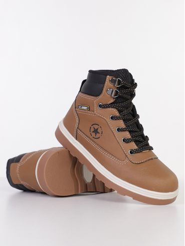 Bota Coturno Juvenil Para Menino - Caramelo