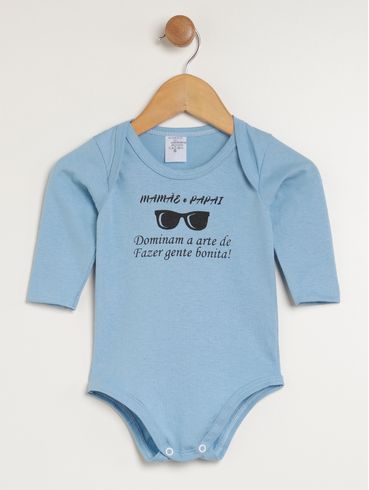 Body Infantil Para Bebê - Azul Claro