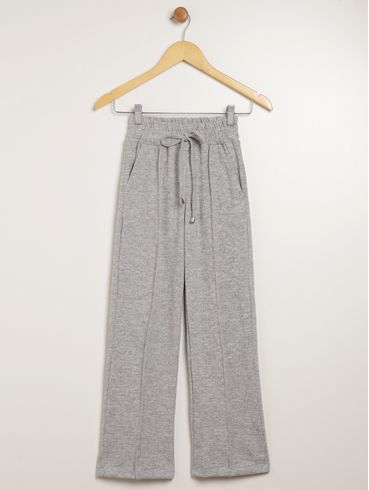 Calça Tricot Wide Leg Juvenil Para Menina - MESCLA