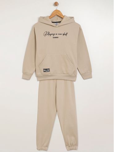 Conjunto Longo Juvenil Para Menino - BEGE
