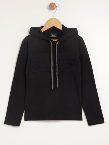 Camiseta Manga Longa Infantil Para Menino - PRETO