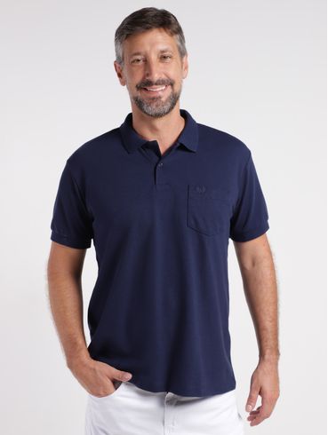 Polo Manga Curta Vilejack Masculina MARINHO