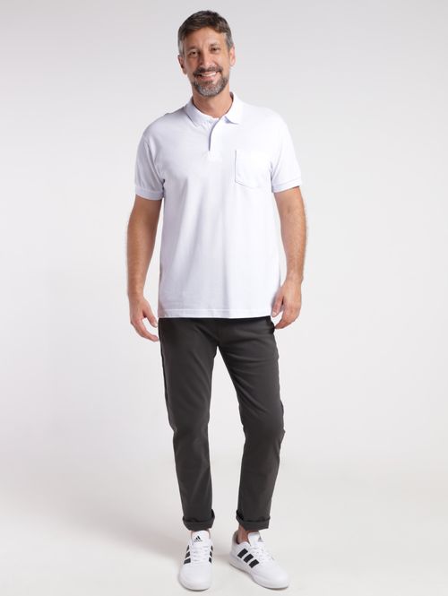 Polo Manga Curta Vilejack Masculina BRANCO