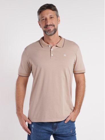 Polo Manga Curta Masculina MARROM