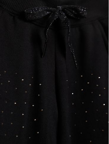 Calça Moletom Juvenil Para Menina - PRETO