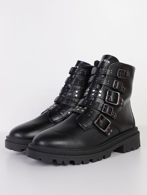 Bota Cano Curto Biker Ramarim Feminina PRETO