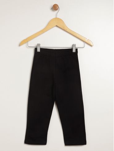 Calça Moletom Reta Infantil Para Menina - PRETO
