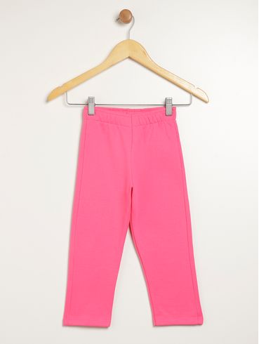 Calça Moletom Reta Infantil Para Menina - PINK