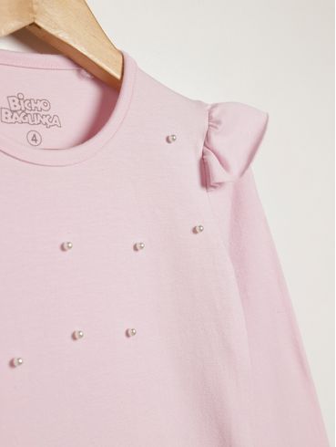Blusa Manga Longa Infantil Para Menina - ROSA