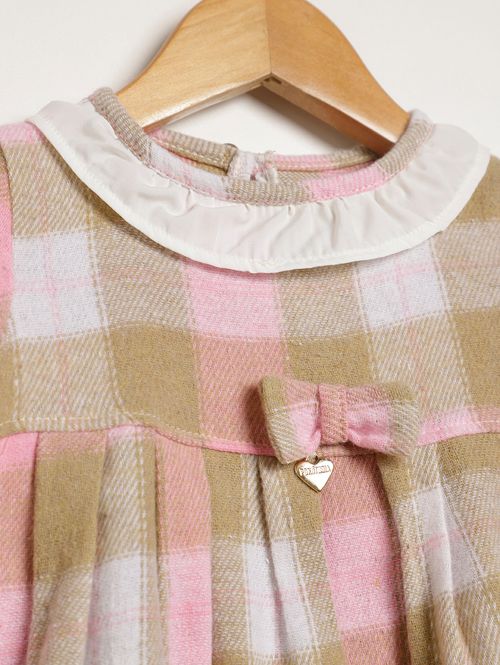 Vestido Xadrez Infantil Para Bebê - ROSA
