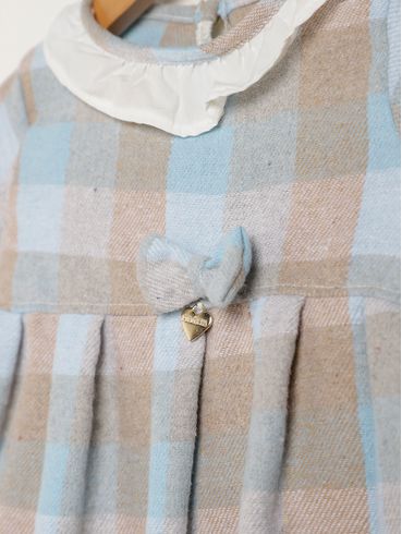Vestido Xadrez Infantil Para Bebê - AZUL