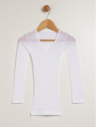 Blusa Segunda Pele Juvenil Para Menina - BRANCO