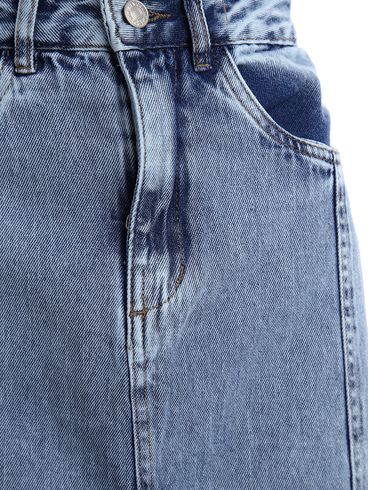 Saia Jeans Longa Evasê Feminina AZUL