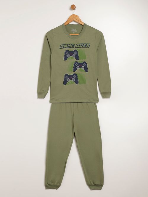 Pijama Longo Juvenil Para Menino - VERDE