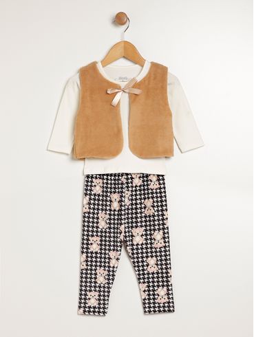 Conjunto Longo Infantil Para Bebê - BEGE