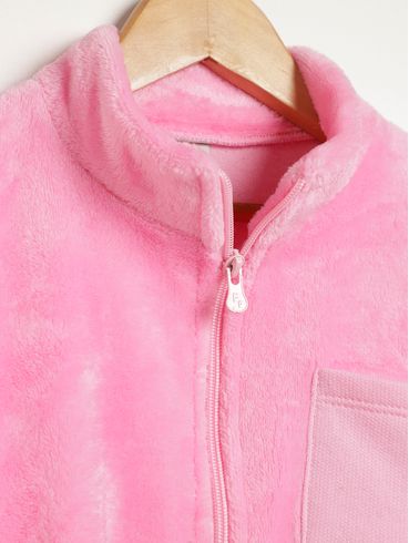 Jaqueta Moletom Infantil Para Menina - ROSA