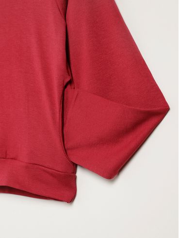 Blusa Cropped Manga Longa Juvenil Para Menina - BORDO