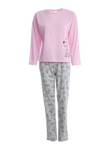 Pijama Longo Feminino ROSA/MESCLA
