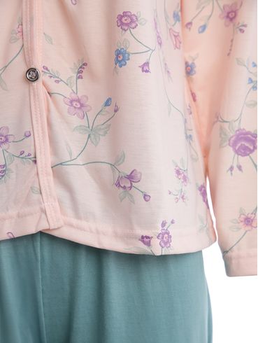 Pijama Longo Americano Feminino SALMAO/VERDE