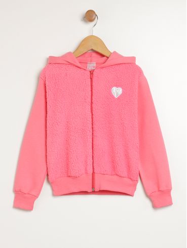 Jaqueta Moletom Infantil Para Menina - ROSA