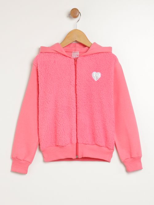 Jaqueta Moletom Infantil Para Menina - ROSA