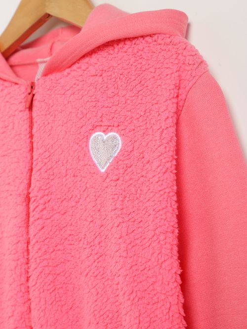 Jaqueta Moletom Infantil Para Menina - ROSA