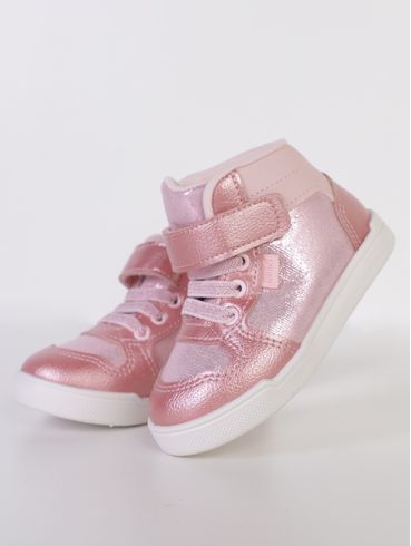 Tênis Cano Alto Infantil Para Bebê Menina - ROSA/BRANCO