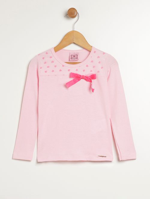Blusa Manga Longa Infantil Para Menina - ROSA