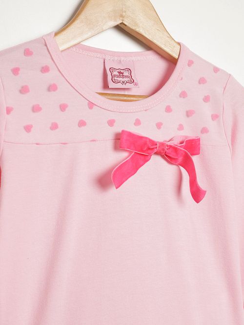 Blusa Manga Longa Infantil Para Menina - ROSA