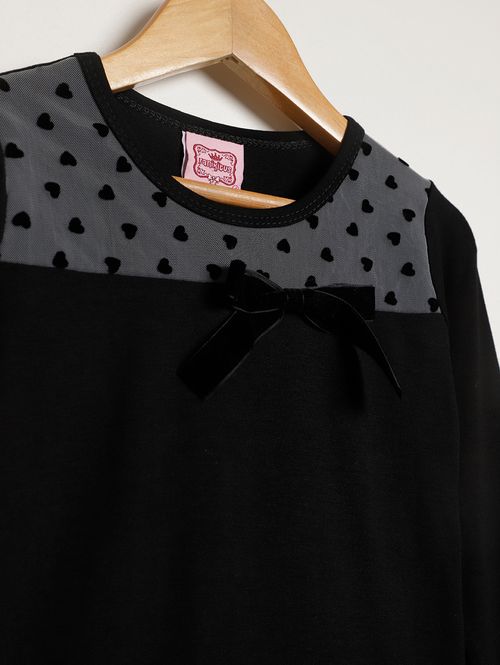 Blusa Manga Longa Infantil Para Menina - PRETO