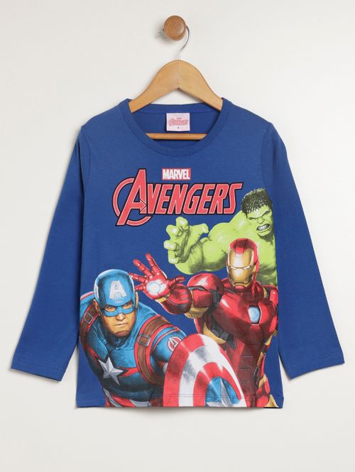 Camiseta Vingadores  Infantil Para Menino - AZUL