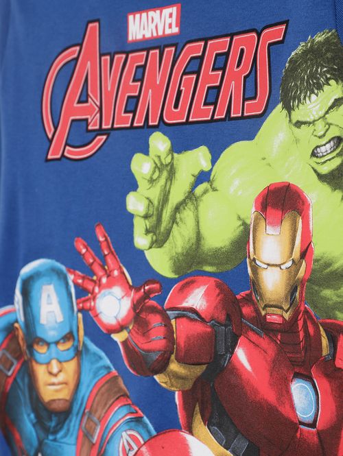 Camiseta Vingadores  Infantil Para Menino - AZUL