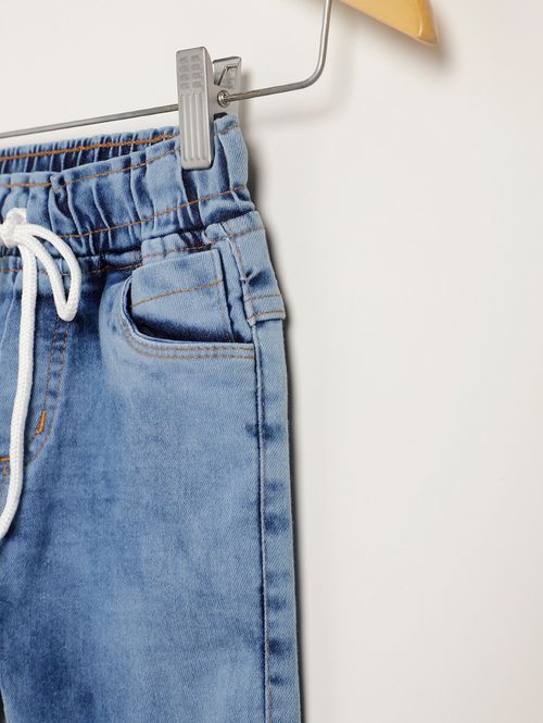 Calça Jeans Jogger Infantil Para Menino - AZUL